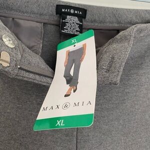 Max & Mia Women's Cropped Dress Pants, X-Large, Heather‎ Grey Career Office Wear